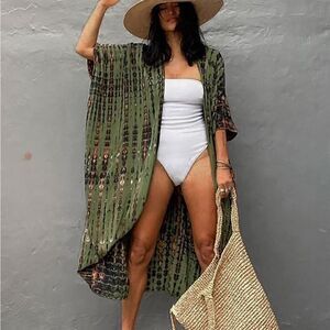Maxi Kimono Swim Cover up Dress